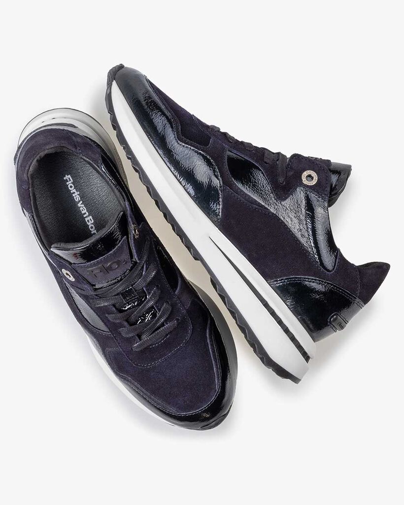 Sneaker lakleer blauw