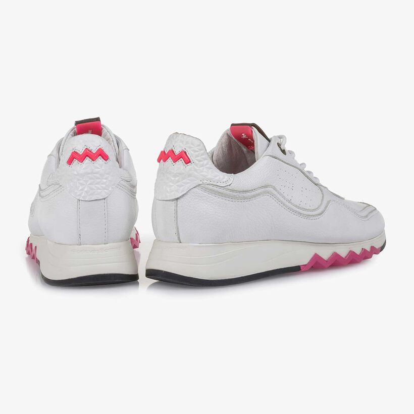White structured calf leather sneaker