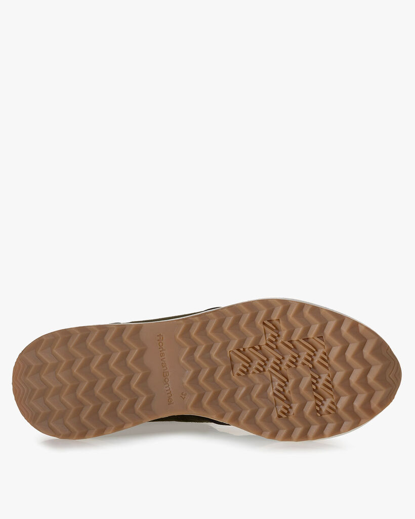 Sneaker su&egrave;de donkergroen