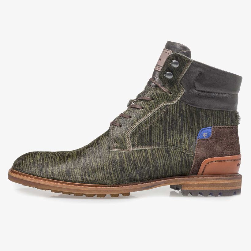Premium donkergroene pony veterboot met print