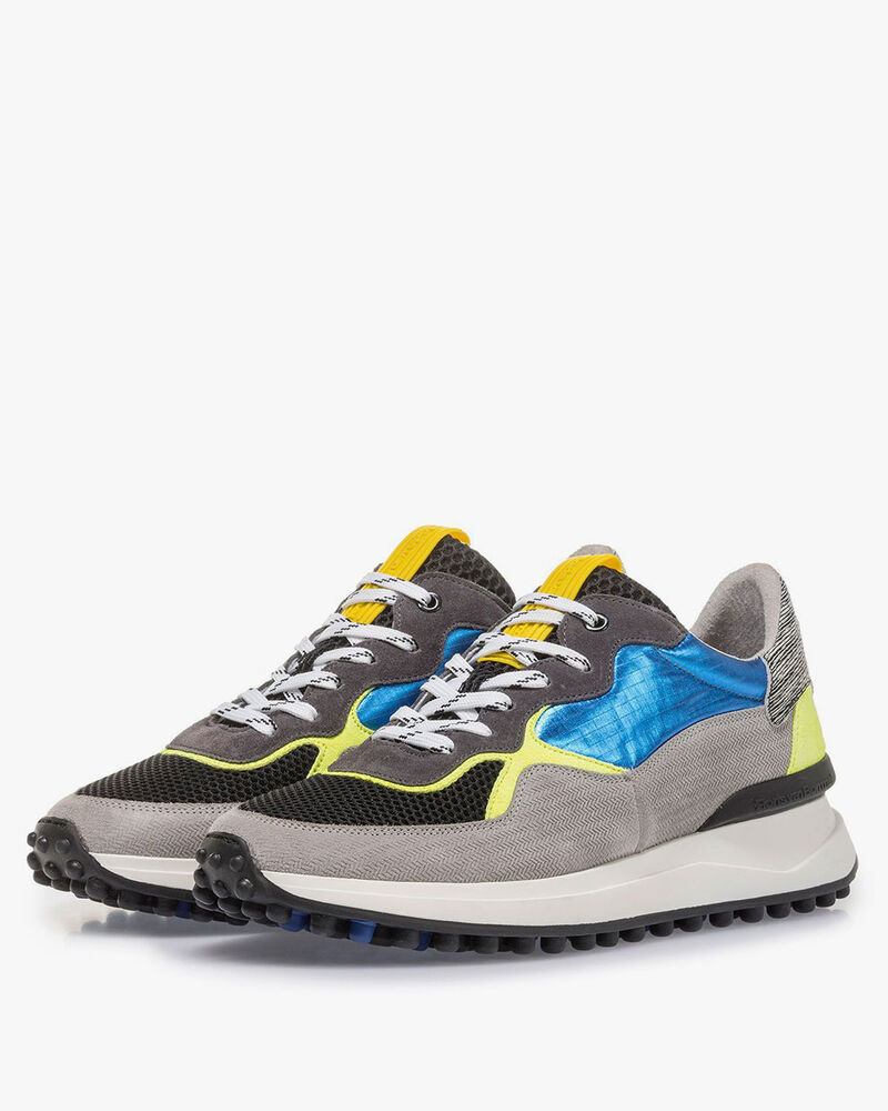 Multi-color sneaker geel/blauw