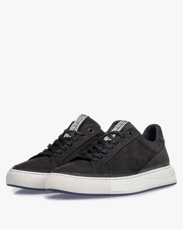 Sneaker nubuckleer zwart