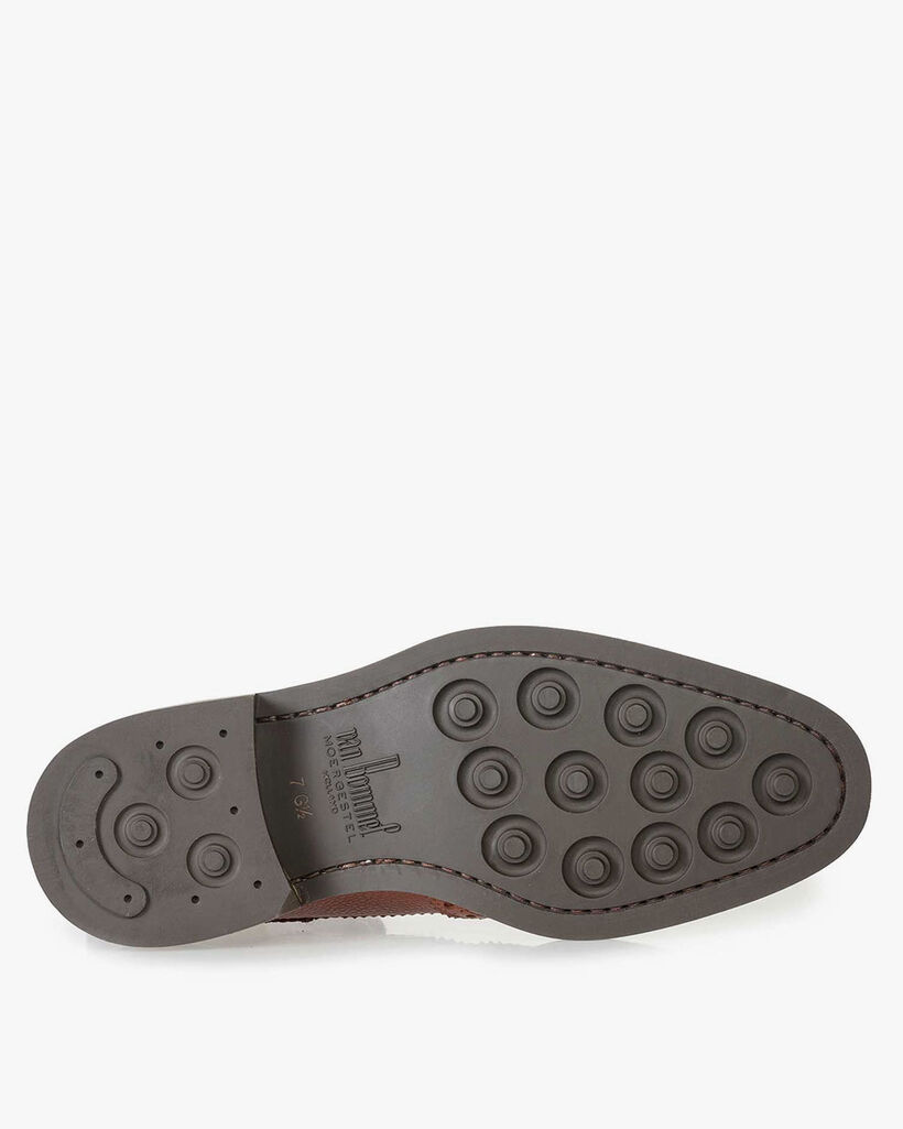 Boot geprint leer cognac