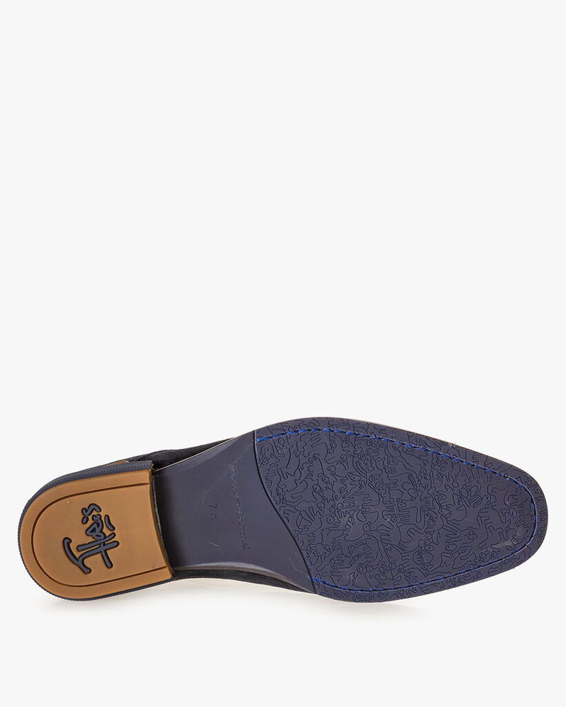 Lace shoe blue suede leather
