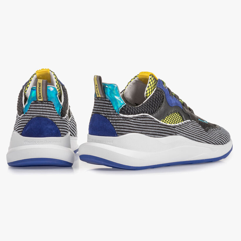 Premium su&egrave;de sneaker blauw/geel