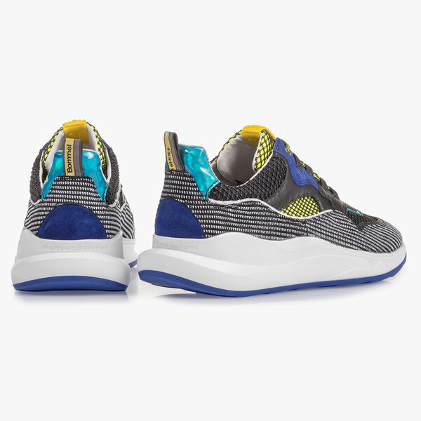 Premium su&egrave;de sneaker blauw/geel