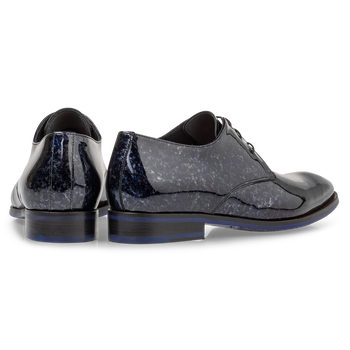 Veterschoen blauw lakleer