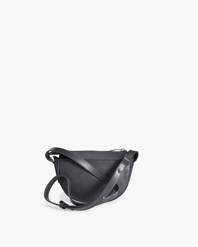 Zwarte leren cross body bag