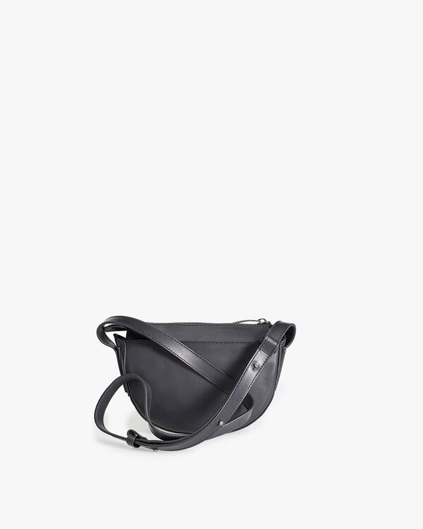 Zwarte leren cross body bag