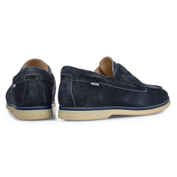 Bootschoen su&egrave;de blauw