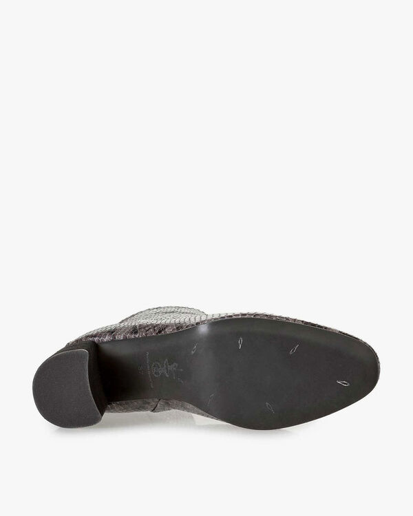 Grijze enkellaars snakeprint