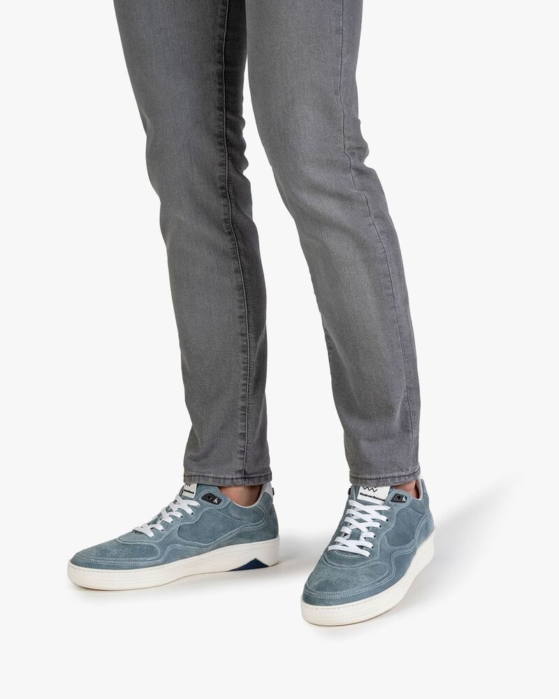 Sneaker su&egrave;de turquoise