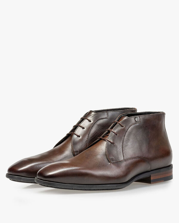 Lace shoe calf leather dark brown