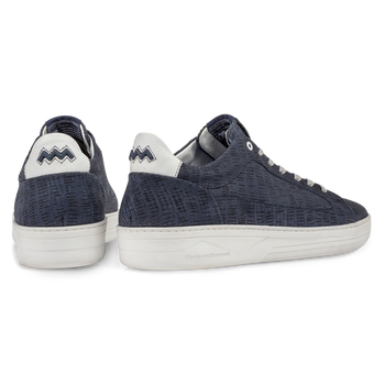Sneaker printed leather dark blue