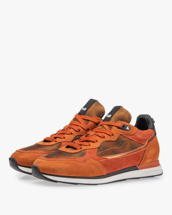 Sneaker nubuckleer roest