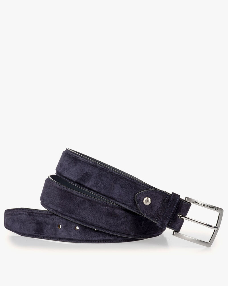 Donkerblauwe su&egrave;de riem