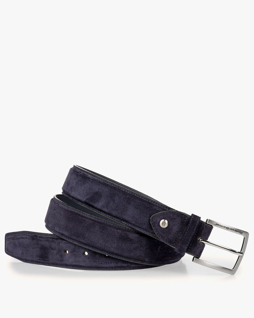 Donkerblauwe su&egrave;de riem