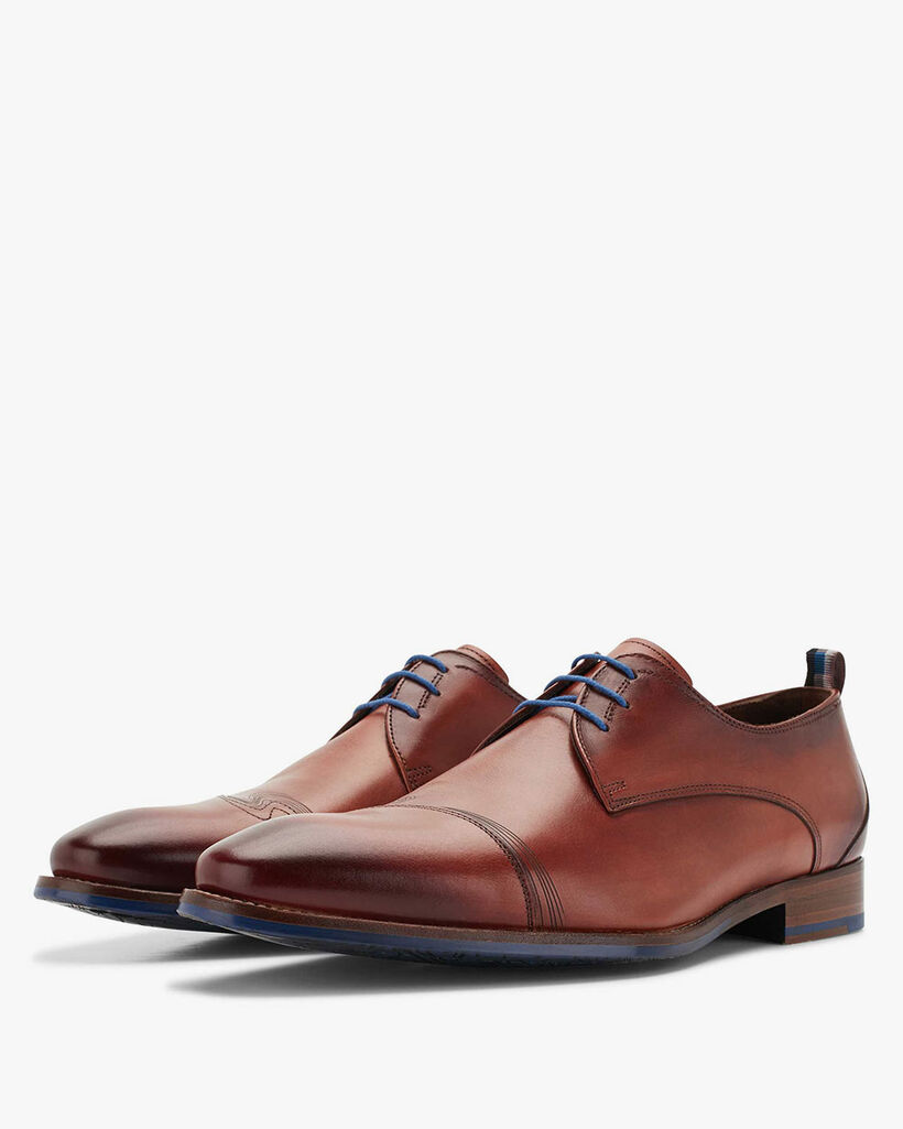 Veterschoen kalfsleer cognac