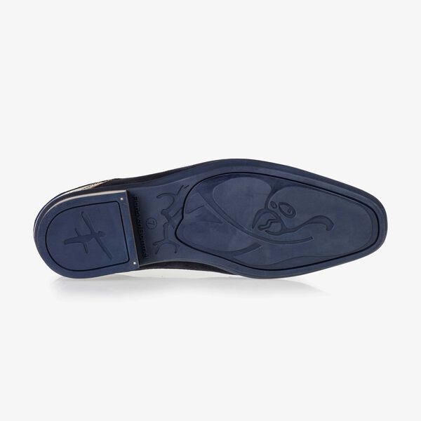 Donkerblauwe su&egrave;de halfhoge veterboot