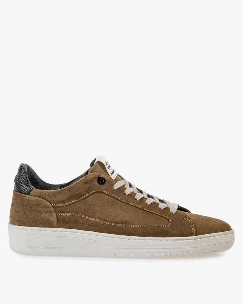 Sneaker beige suede leather