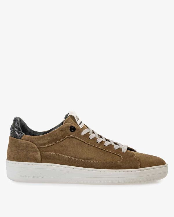 Sneaker beige suede leather