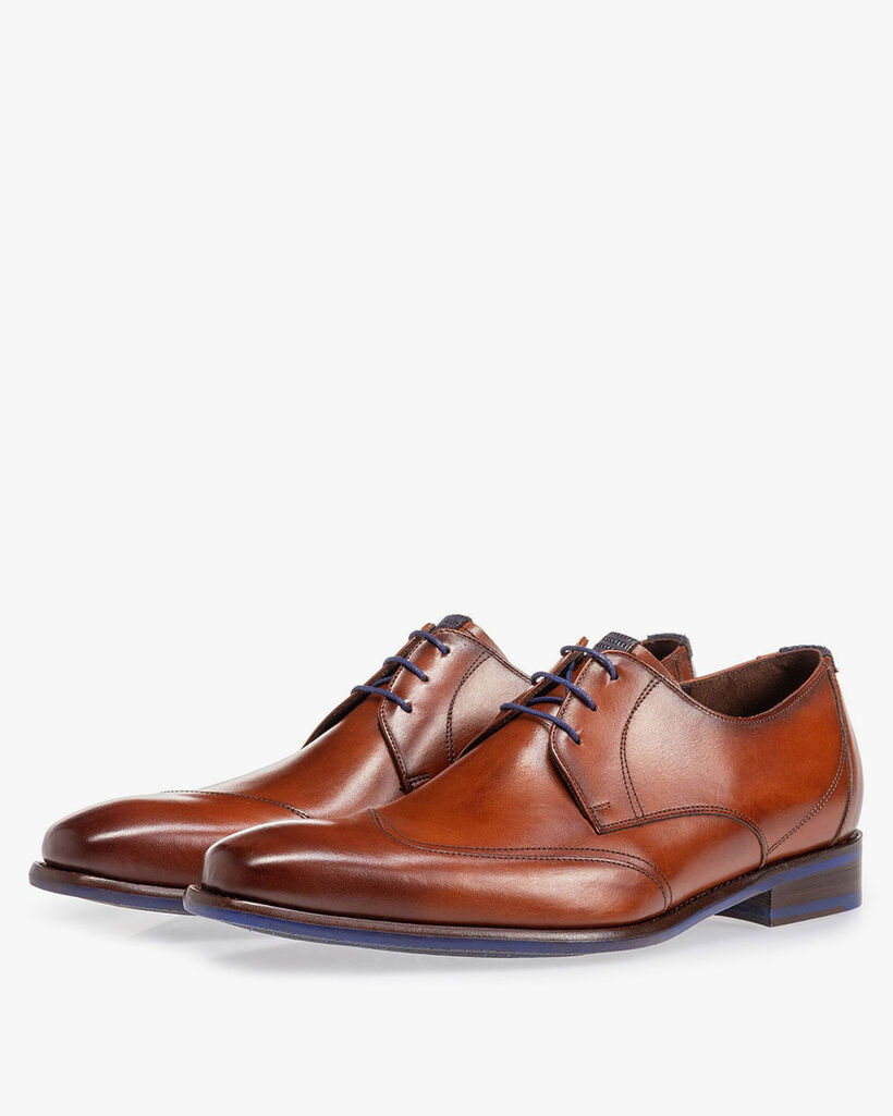 Veterschoen cognac kalfsleer