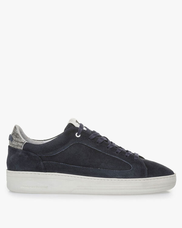 Donkerblauwe su&egrave;de sneaker
