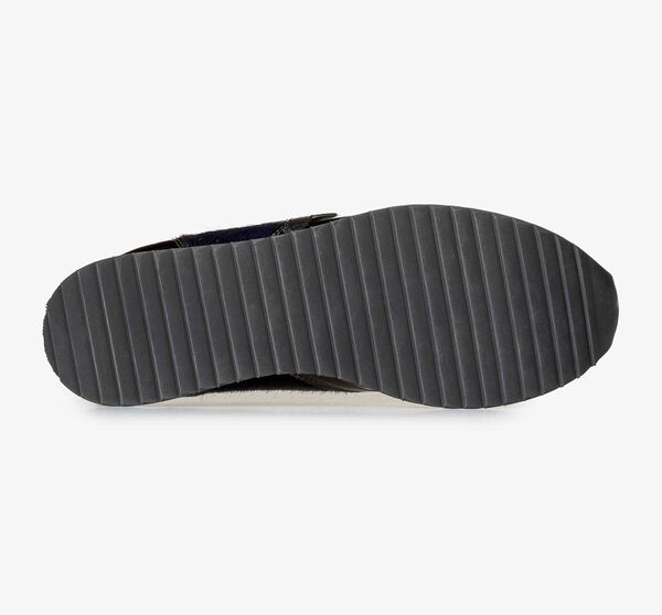 Blauwe lakleren sneaker met runnerzool