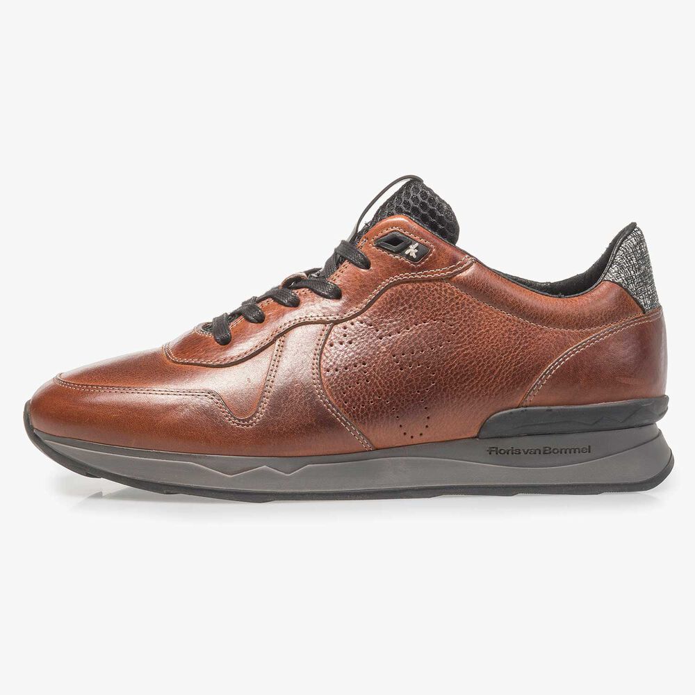 Kalfsleren sneaker cognac