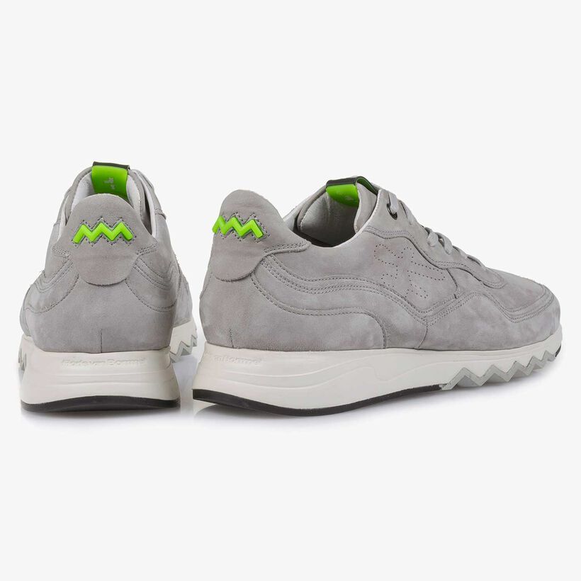 Light grey nubuck leather sneaker