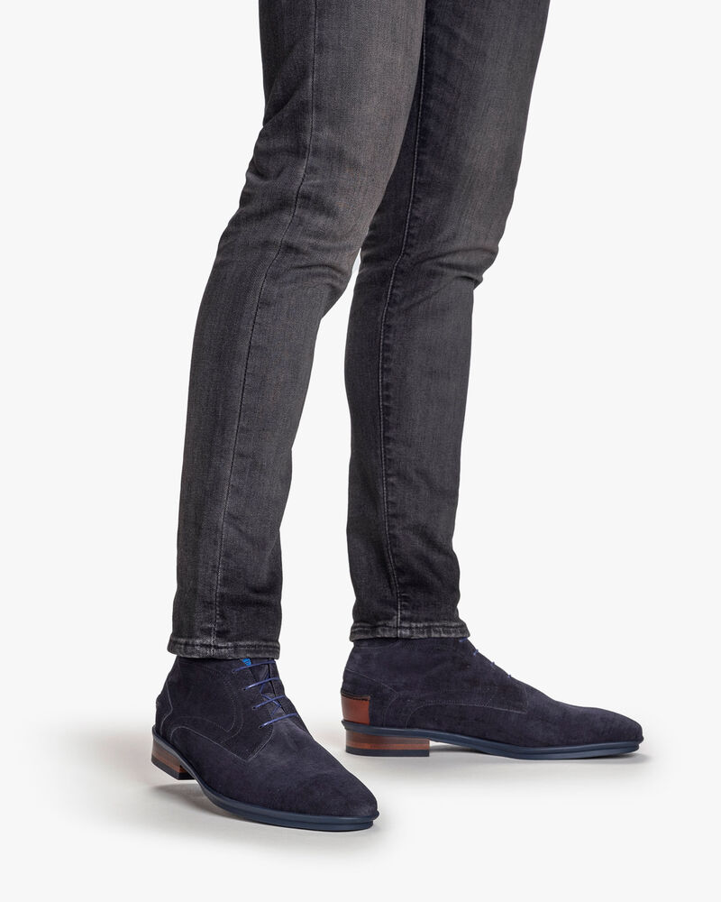 Veterboot su&egrave;de blauw