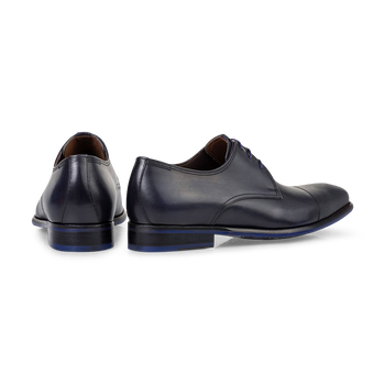 Lace shoe calf leather dark blue