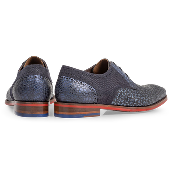Lace shoe blue metallic