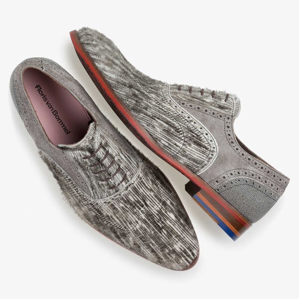 Off-white premium pony hair lace shoe with print