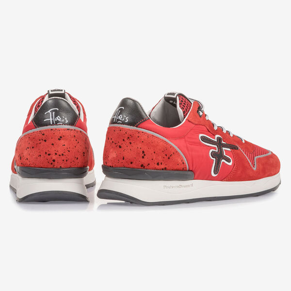 Red suede leather sneaker