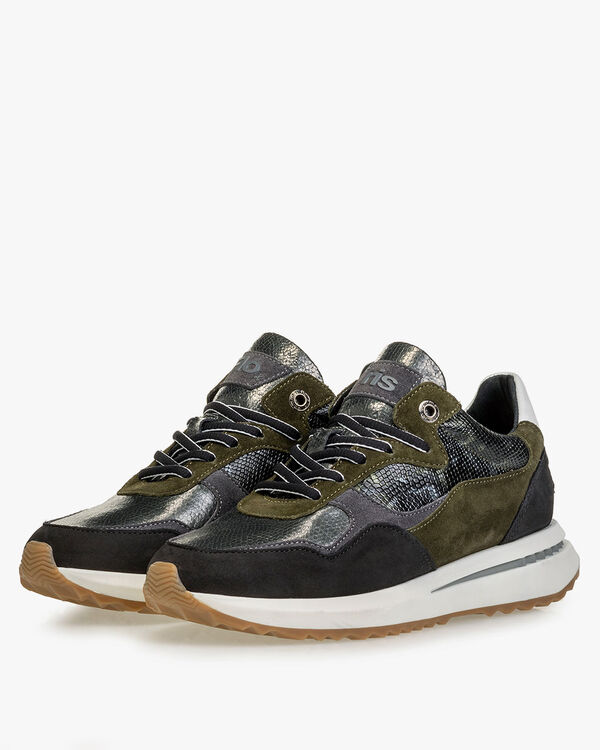 Sneaker su&egrave;de donkergroen