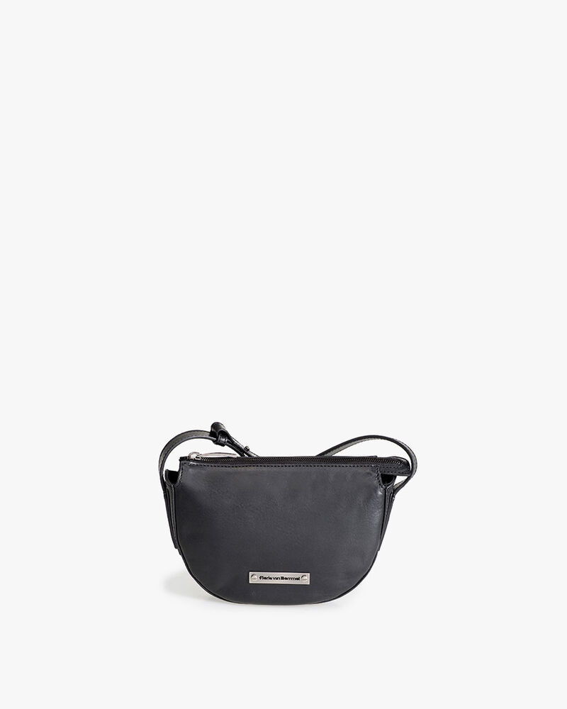 Zwarte leren cross body bag