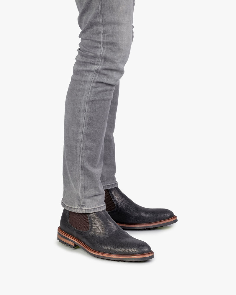 Chelsea boot zwart met print