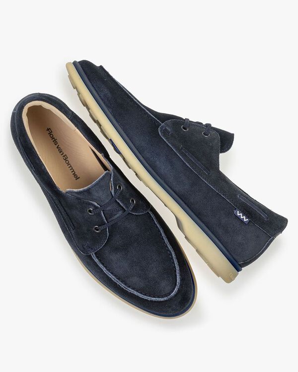 Bootschoen su&egrave;de blauw