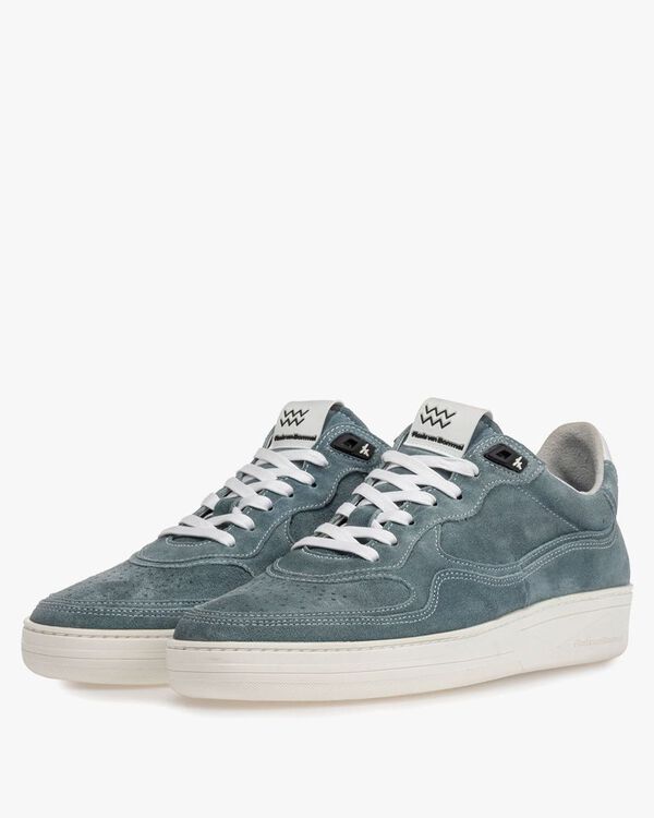 Sneaker su&egrave;de turquoise
