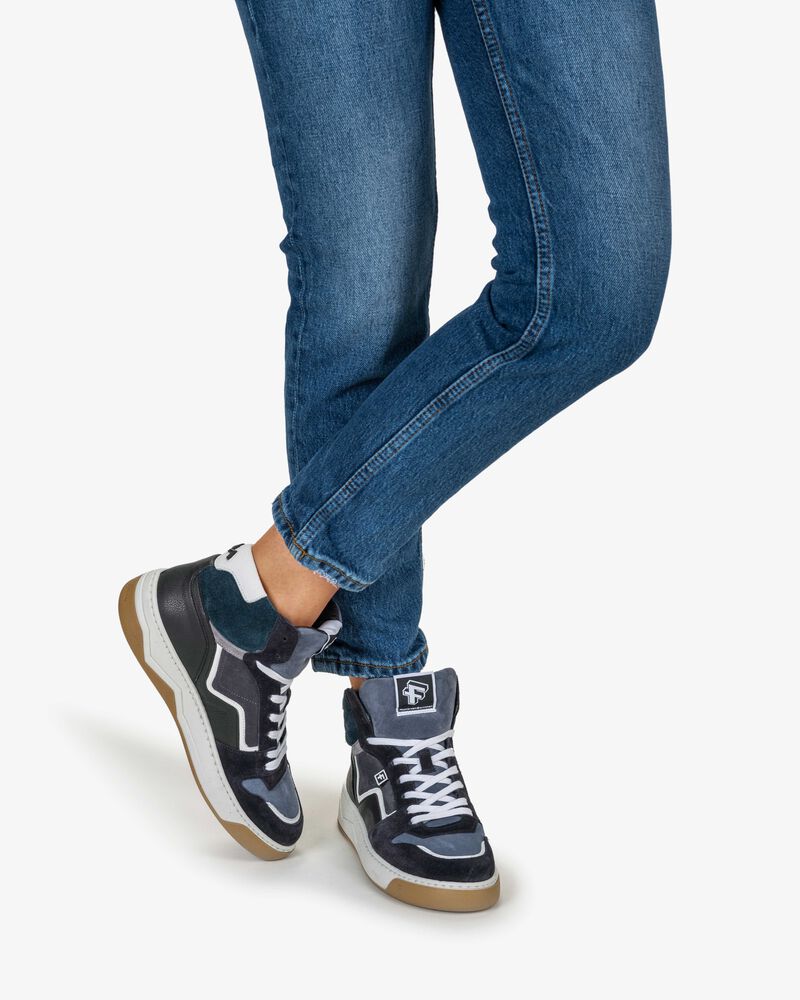 Sneaker su&egrave;de donkergrijs