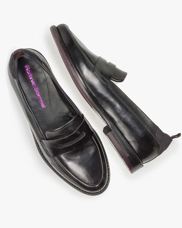 Zwarte kalfsleren loafer