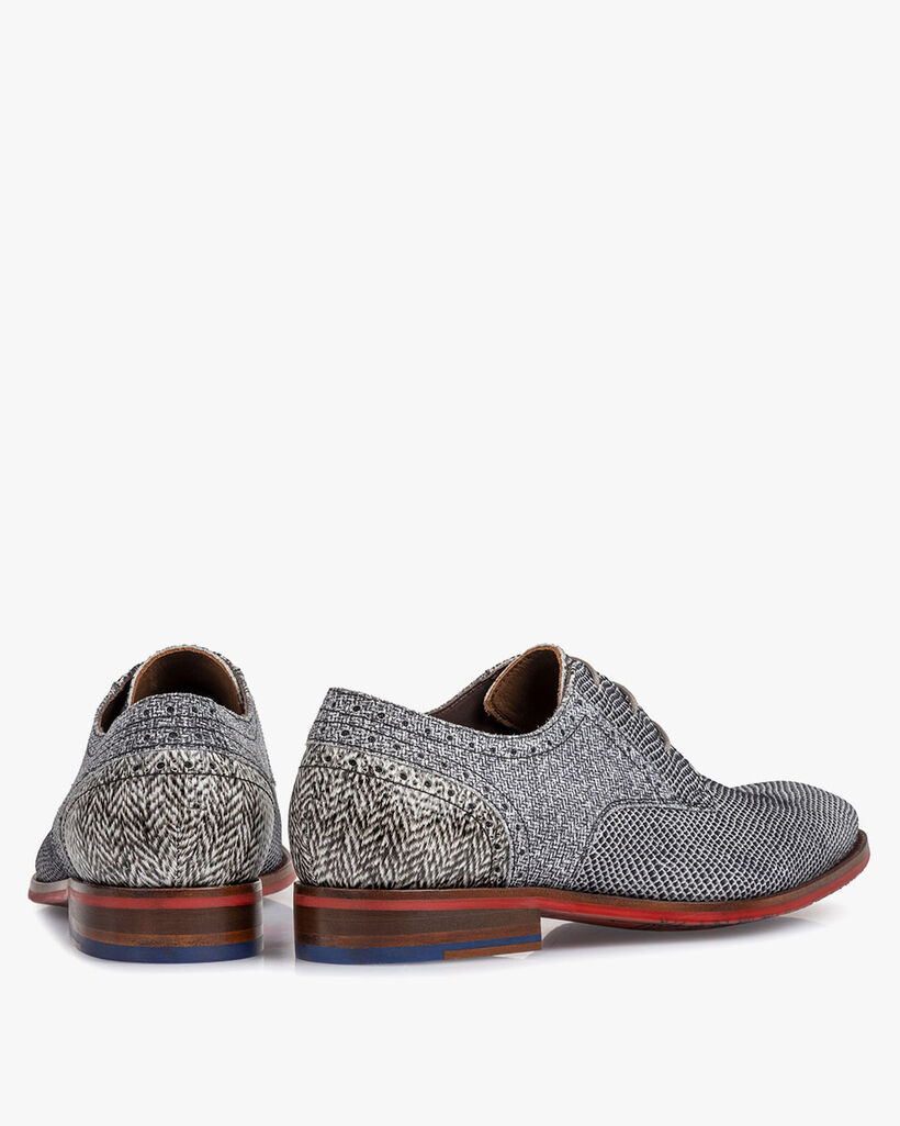 Lace shoe suede leather off-white