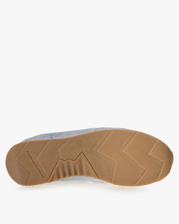 Sneaker nubuckleer lichtblauw
