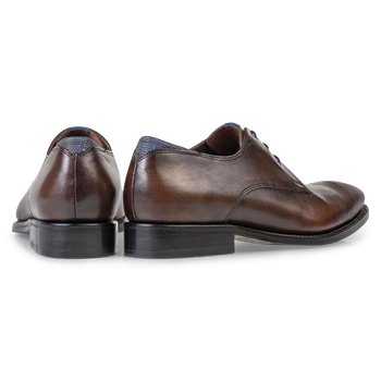 Dark brown calf leather lace shoe