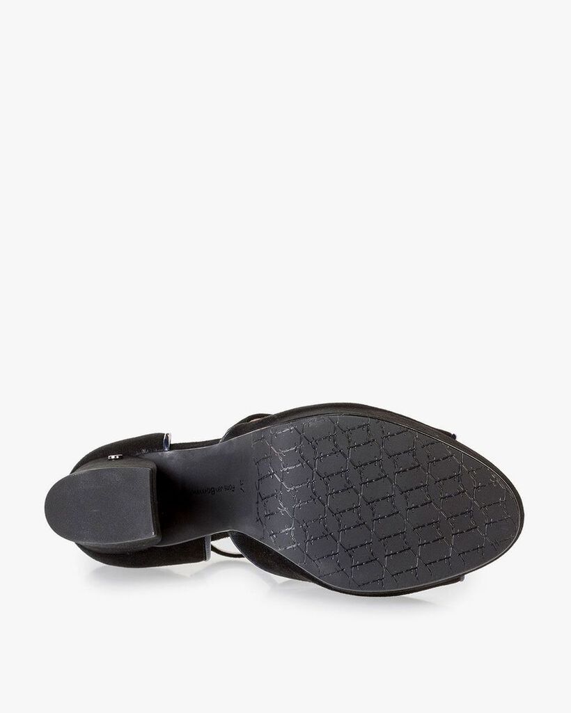 Zwarte su&egrave;de sandalette
