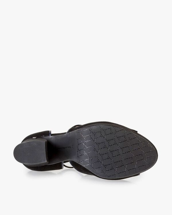Zwarte su&egrave;de sandalette