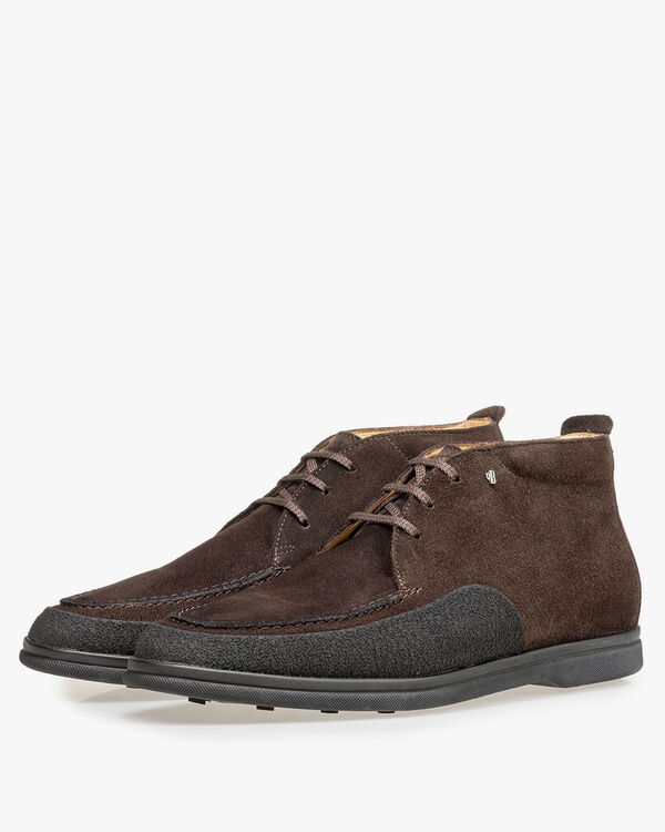 Mid-high suede leather lace boot