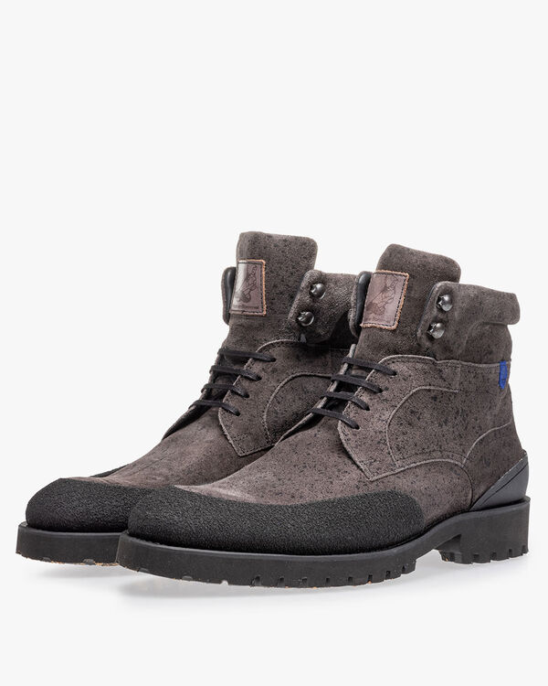 Veterboot grijs su&egrave;de