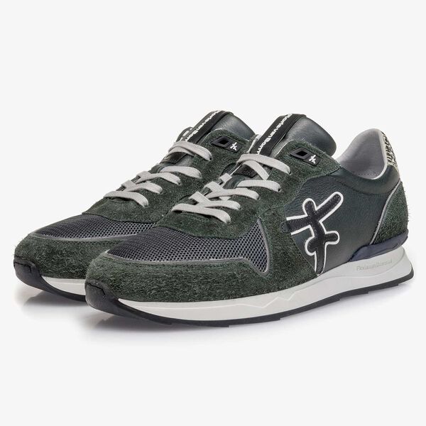 Dark green calf leather sneaker